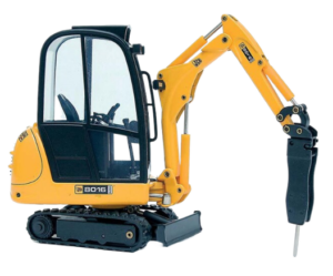 MINI EXCAVADORA JCB 8016 CON MARTILLO HIDRAULICO
