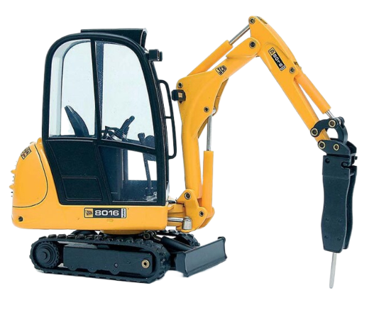 MINI EXCAVADORA JCB 8016 CON MARTILLO HIDRAULICO