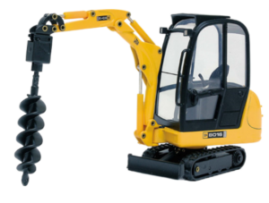 MINI EXCAVADORA JCB 8016 CON PERFORADORA